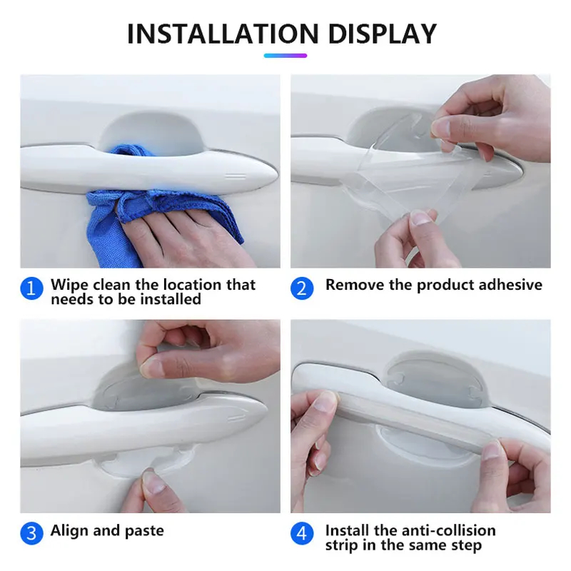 8Pcs Car Door Handle Anti-Scra - Car Accessories Tape review and price