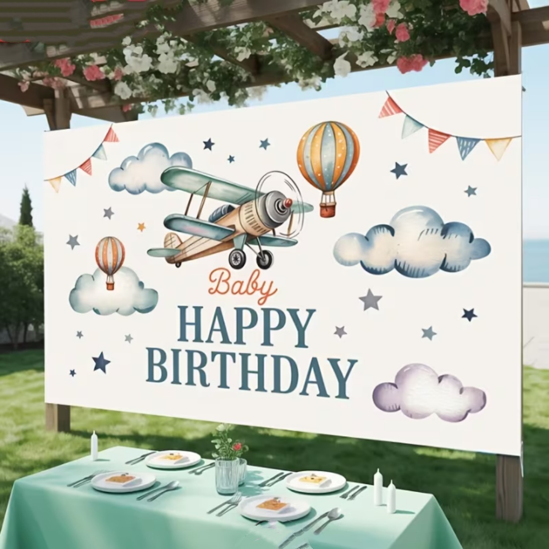 Airplane Theme Children Birthd - Car Accessories Banner review and price