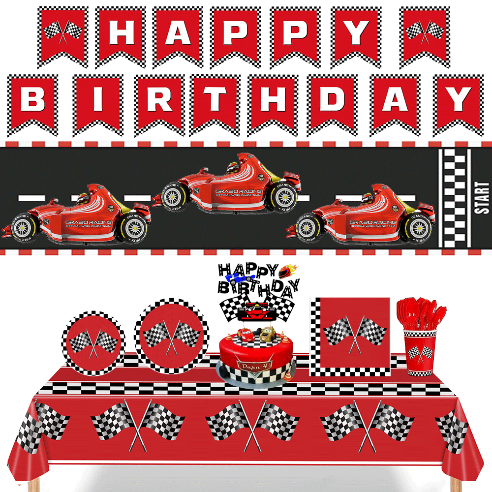 Red Racing Car Checkered Table - Car Accessories Banner review and price