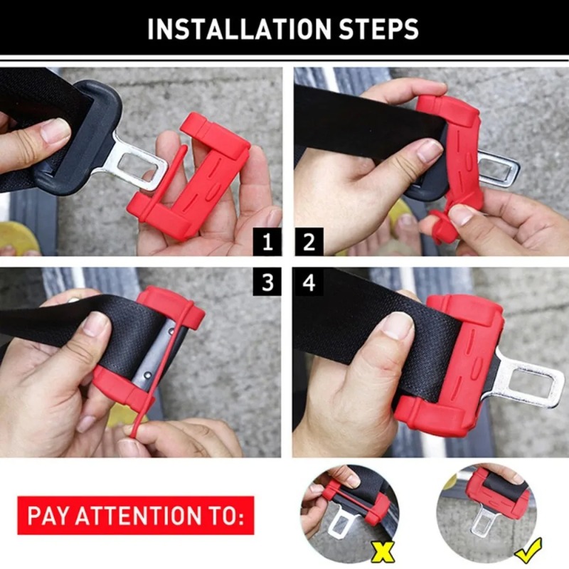2pcs Car Seat Belt Clip Silico - Car Accessories For Inside review and price