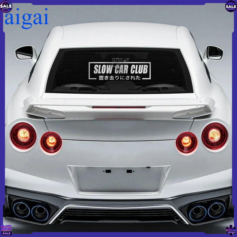 Slow Car Club Slogan Car Windo - Car Accessories Banner review and price
