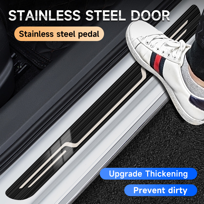 Stainless Steel Car Door Sill  - Car Accessories Tape review and price
