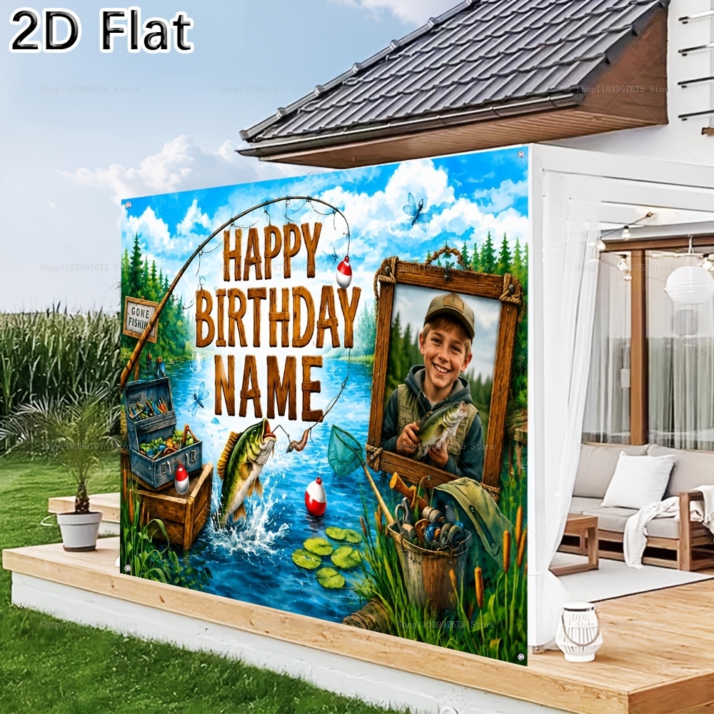 Custom Name Photo fishing-them - Car Accessories Banner review and price