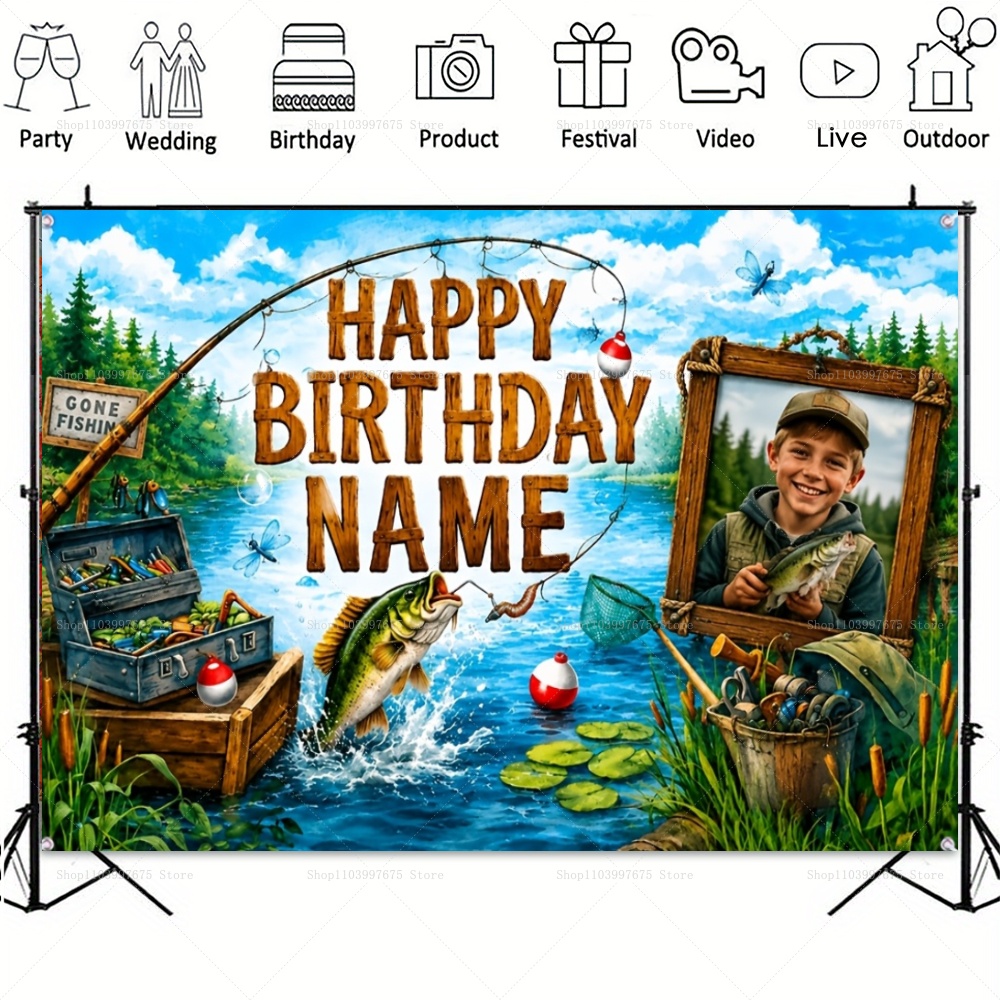 Custom Name Photo fishing-them - Car Accessories Banner review and price