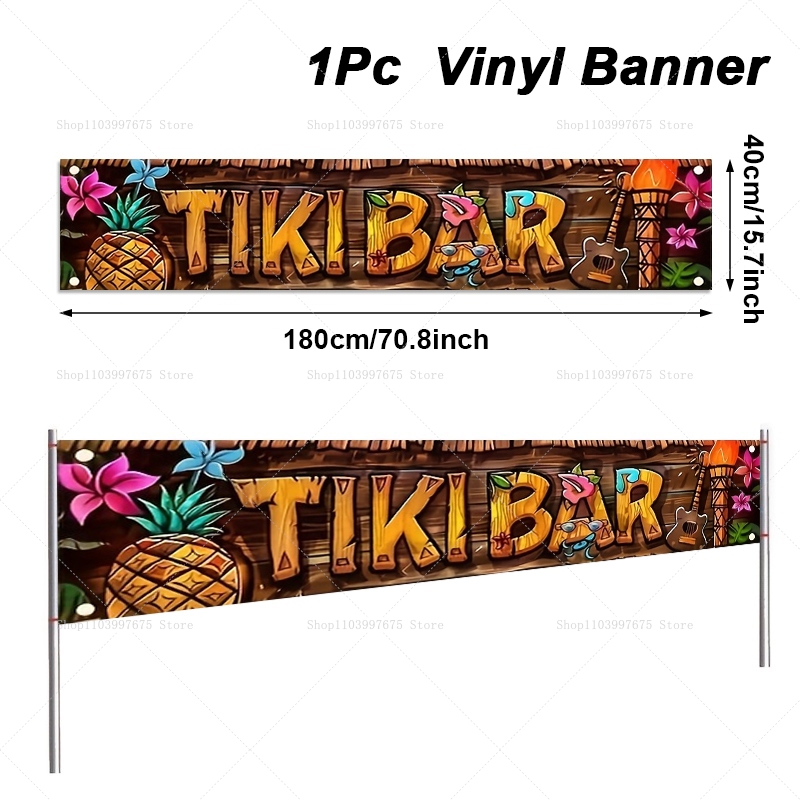 Tiki Bar Banner Tropical Hawai - Car Accessories Banner review and price