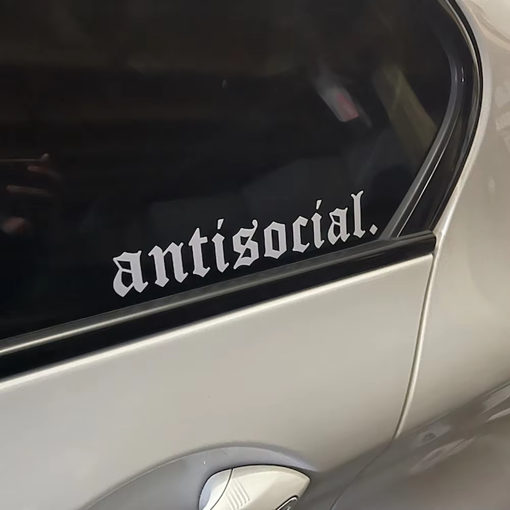 1pc Antisocial Car Sticker Win - Car Accessories Banner review and price
