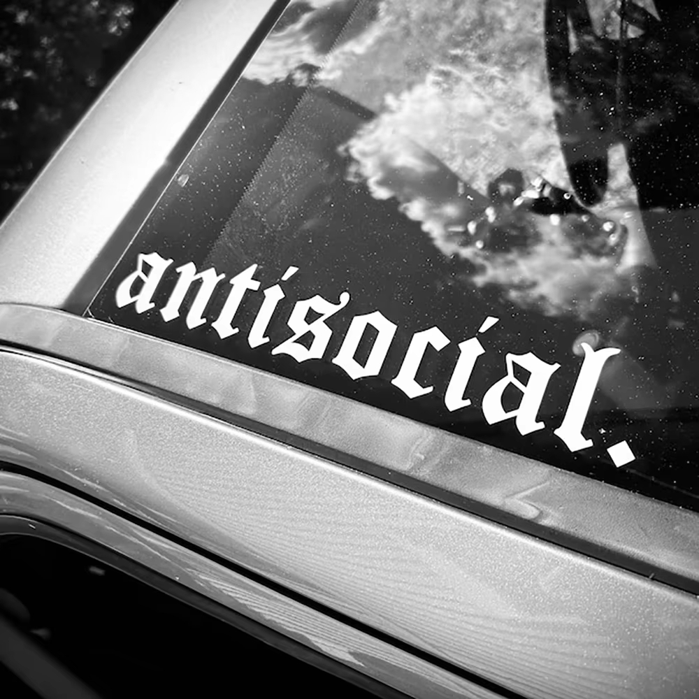 1pc Antisocial Car Sticker Win - Car Accessories Banner review and price